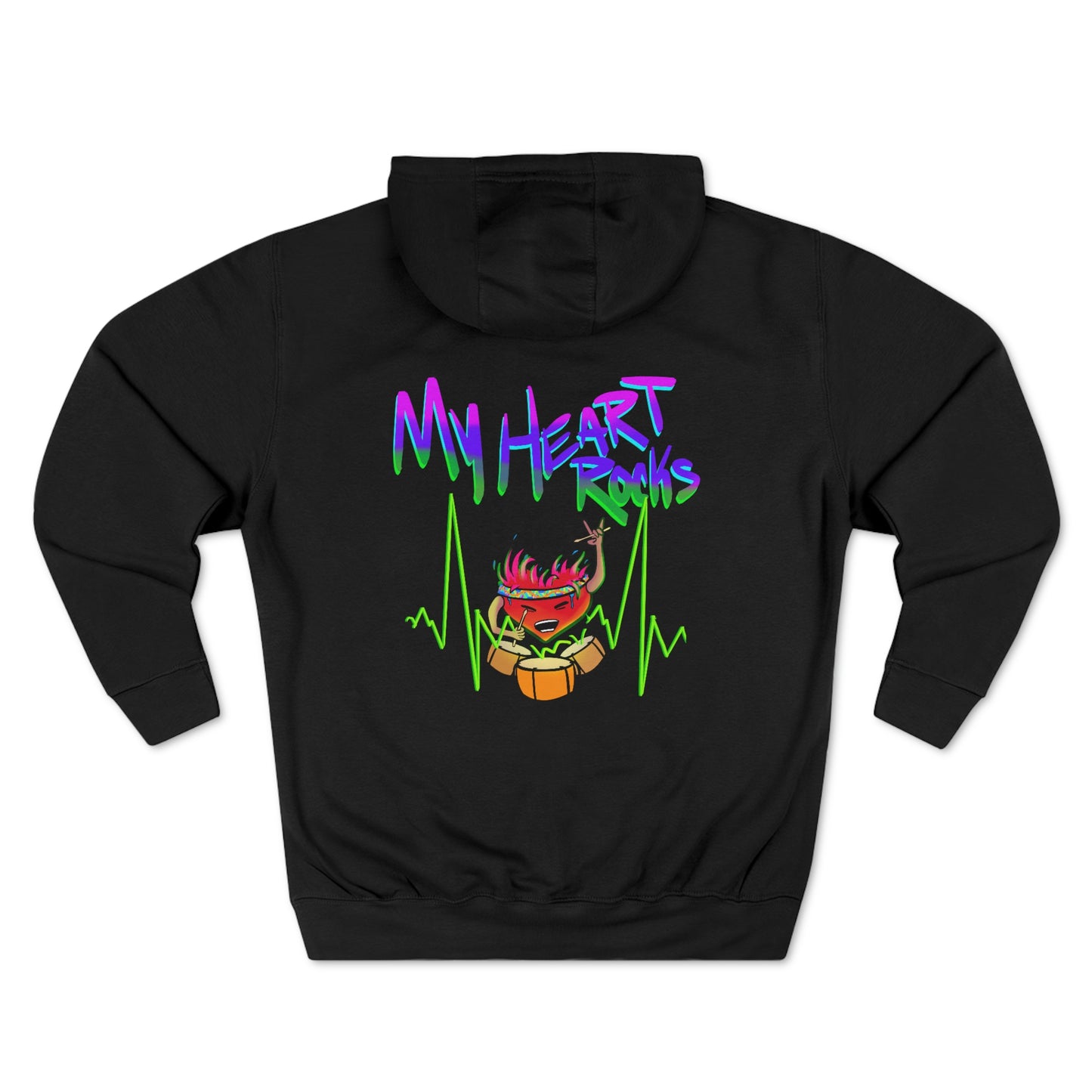 My Heart Rocks Pullover Hoodie (front and back)