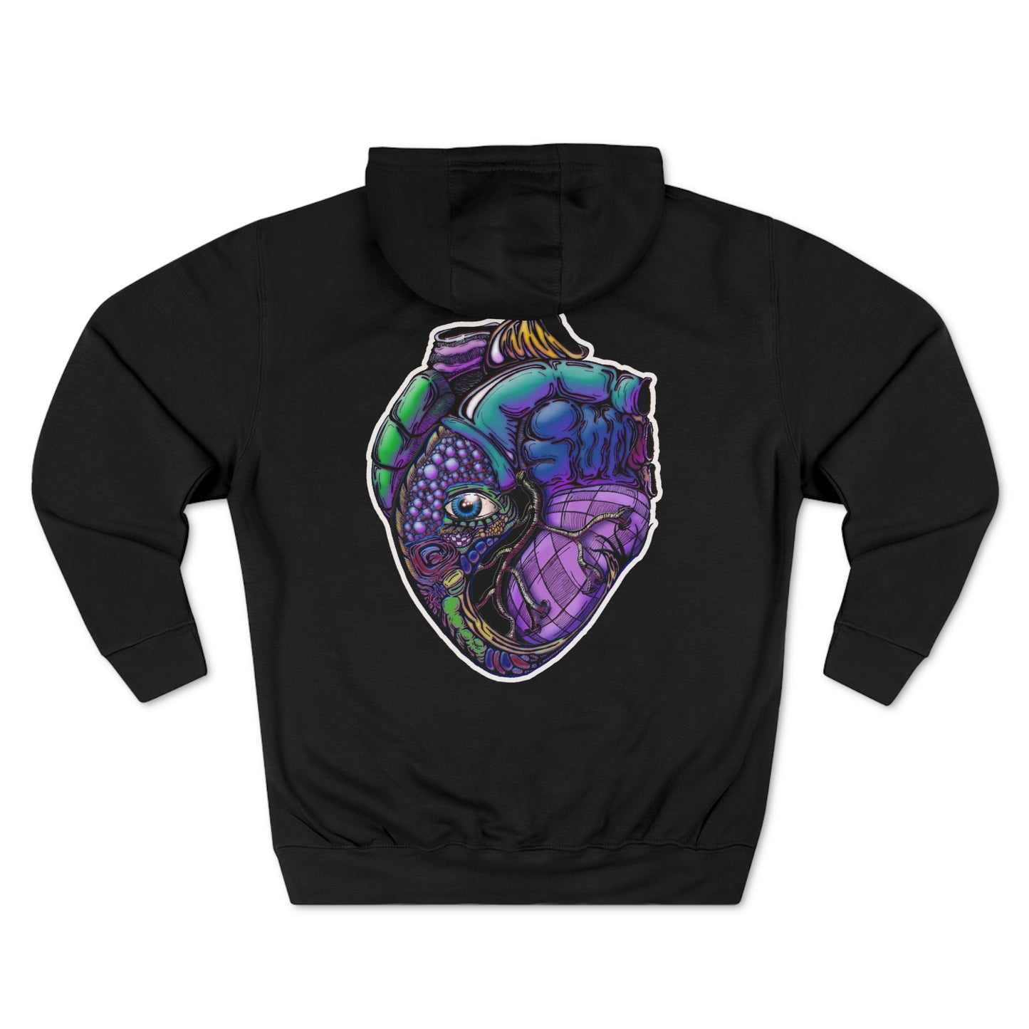 Trippy Heat Pullover Hoodie (front and back)