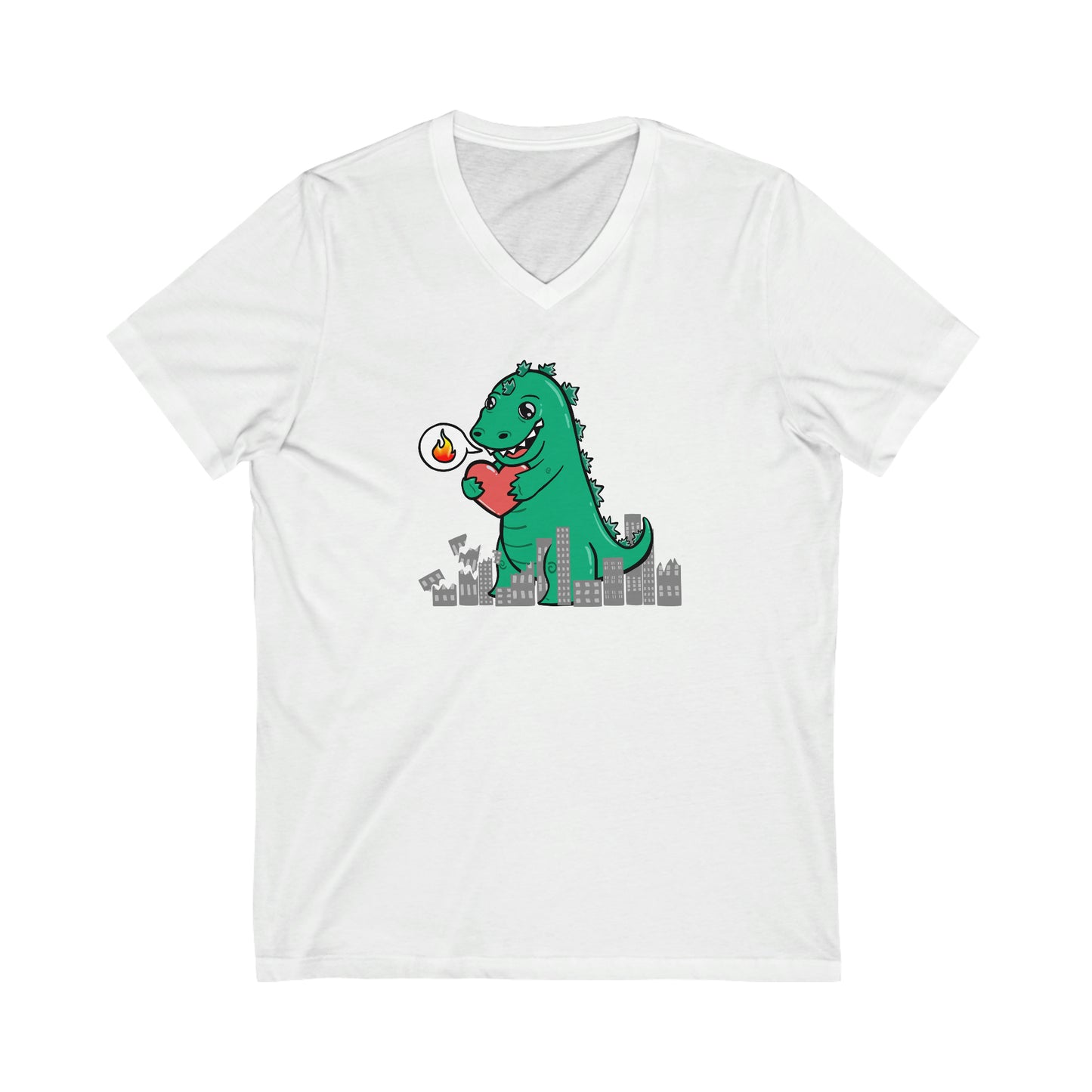 Baby Godzilla V-Neck Tee (front only)