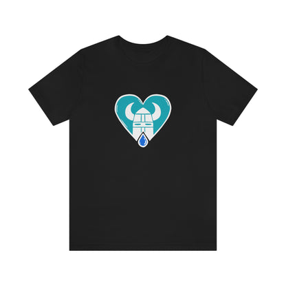 Helmet in a Heart Tee (front only)