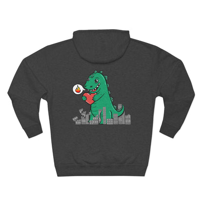 Baby Godzilla Pullover Hoodie (front and back)