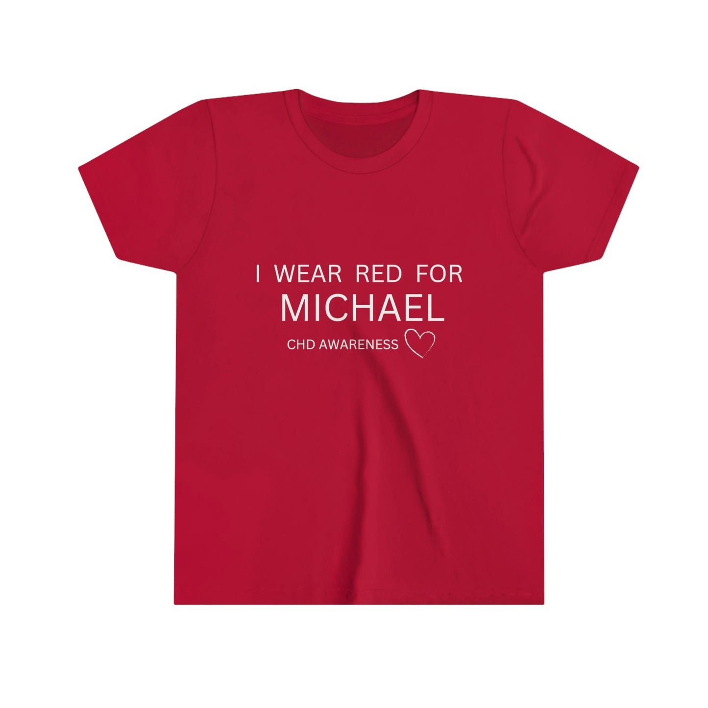 I Wear Red For Michael Youth Tee (front only)