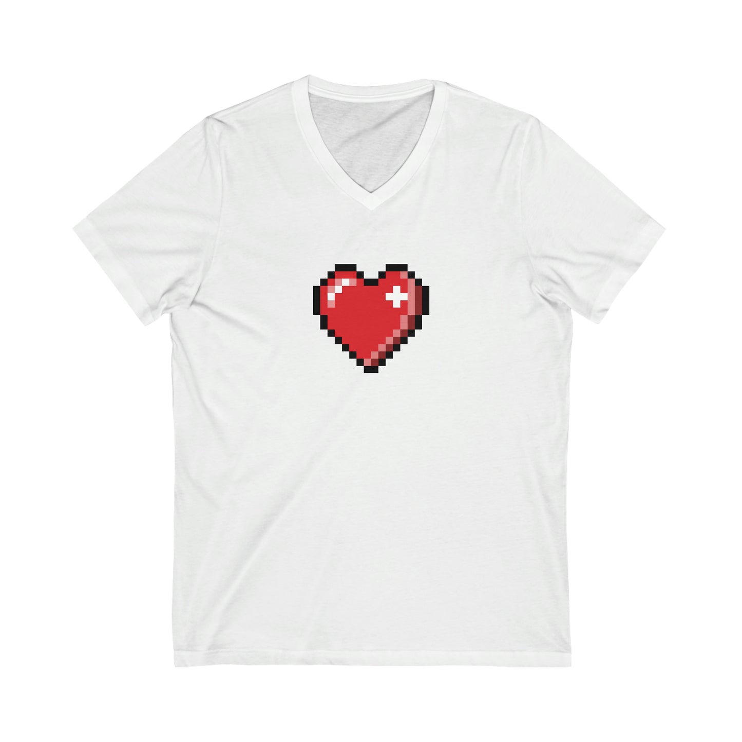 8bit Heart V-Neck Tee (front only)