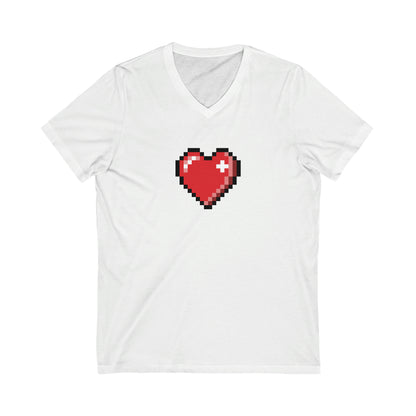 8bit Heart V-Neck Tee (front only)