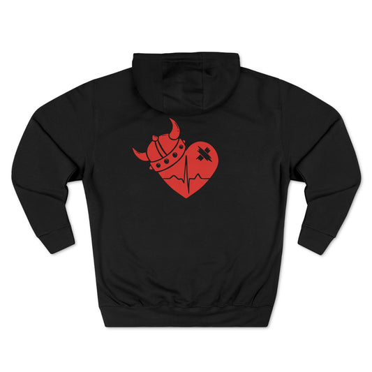 #HeartWarrior Viking Heart Pullover Hoodie (front and back)