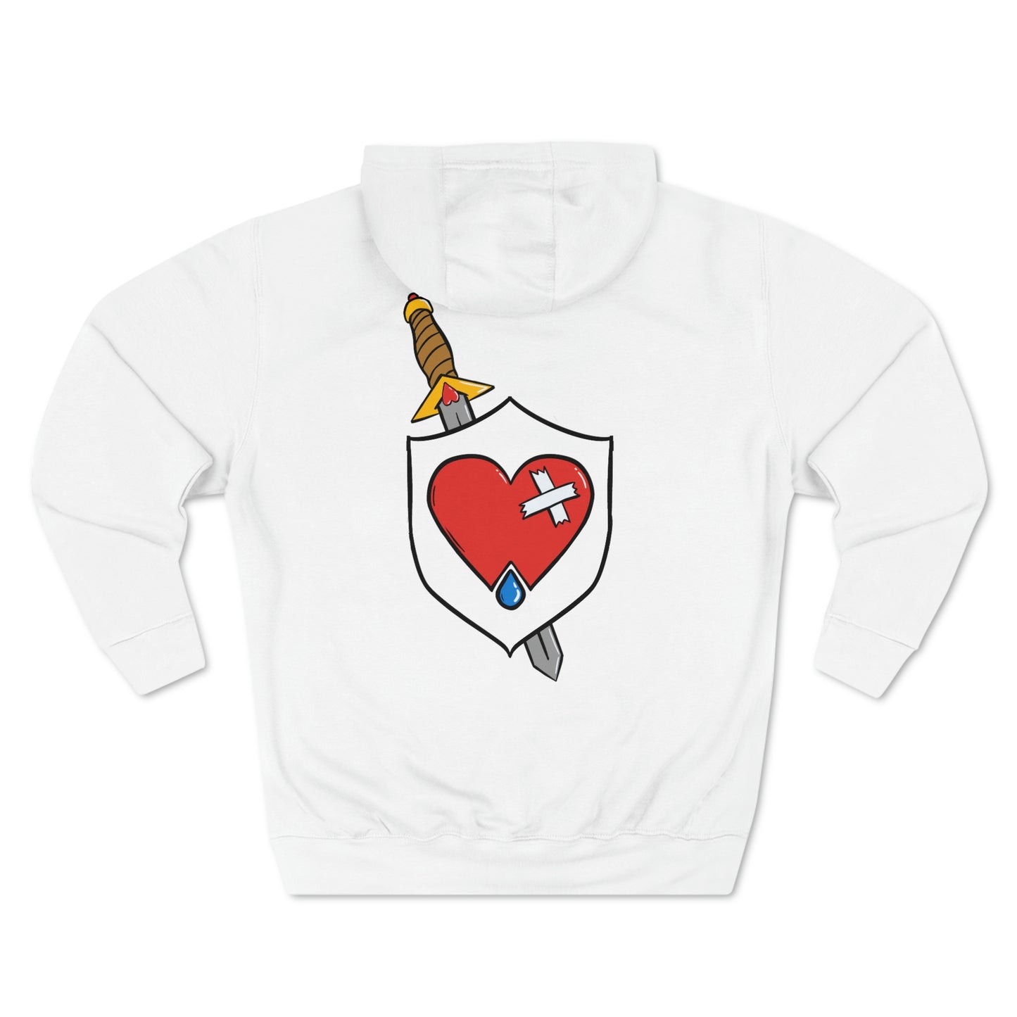 Sword and Shield Pullover Hoodie (front and back)