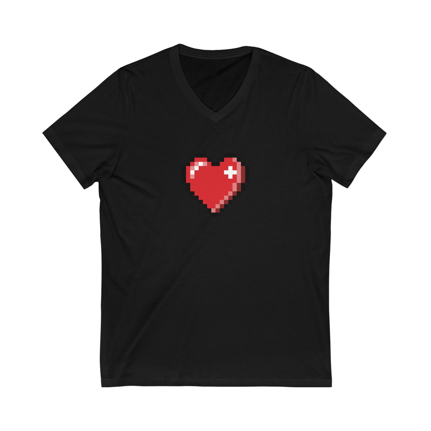 8bit Heart V-Neck Tee (front only)